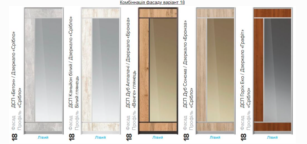 Варіанти конфігурації фасадів шаф купе - Зображення 13