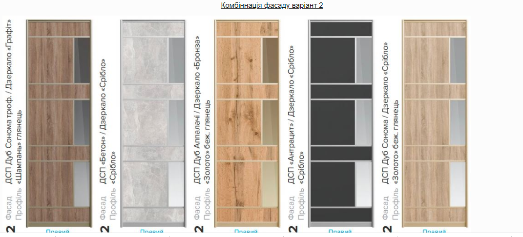 Варіанти конфігурації фасадів шаф купе - Зображення 6