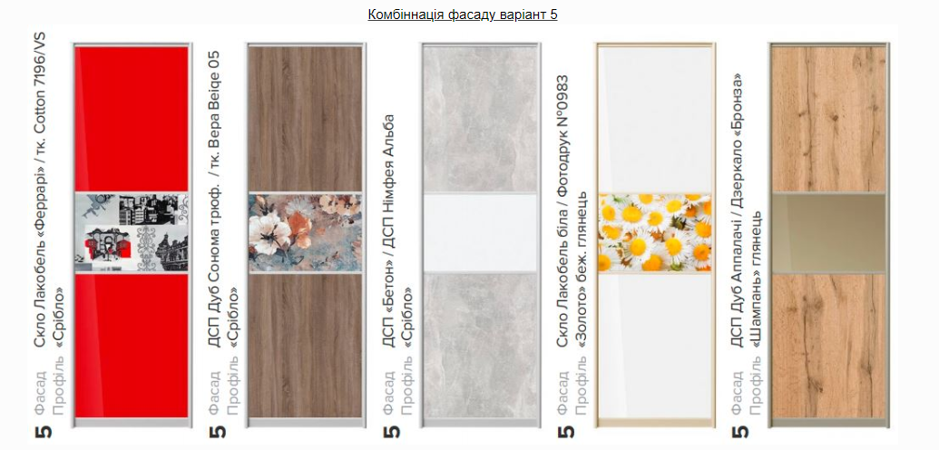 Варіанти конфігурації фасадів шаф купе - Зображення 18