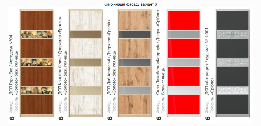 Варіанти конфігурації фасадів шаф купе - Зображення 7