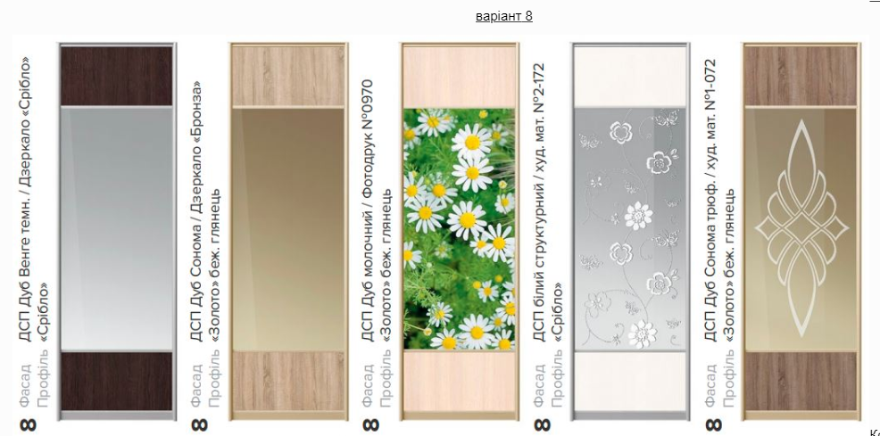 Варіанти конфігурації фасадів шаф купе - Зображення 23