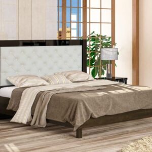 Ліжко Єва з м'яким бильцем + ламелі 1600х2000 мм