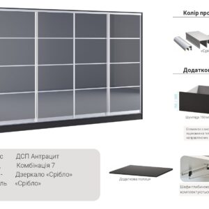 Шафа купе 2500х2400х600 мм